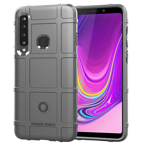 Silikon Hülle Handyhülle Ultra Dünn Flexible Schutzhülle 360 Grad Ganzkörper Tasche J01S für Samsung Galaxy A9 Star Pro Grau