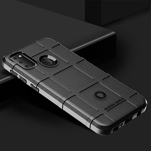 Silikon Hülle Handyhülle Ultra Dünn Flexible Schutzhülle 360 Grad Ganzkörper Tasche J01S für Samsung Galaxy M21 Schwarz