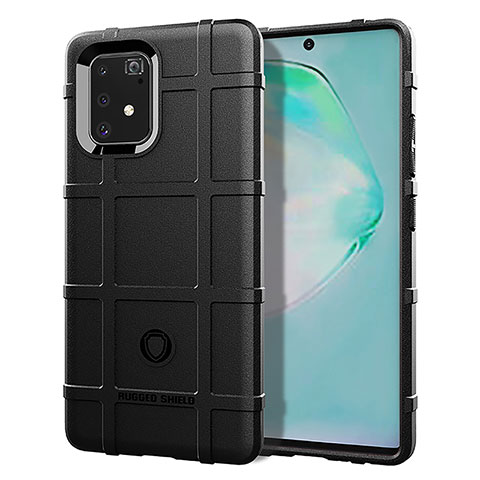 Silikon Hülle Handyhülle Ultra Dünn Flexible Schutzhülle 360 Grad Ganzkörper Tasche J01S für Samsung Galaxy S10 Lite Schwarz