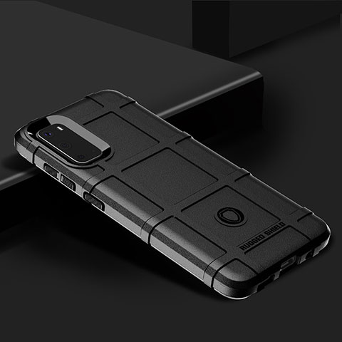Silikon Hülle Handyhülle Ultra Dünn Flexible Schutzhülle 360 Grad Ganzkörper Tasche J01S für Samsung Galaxy S20 5G Schwarz