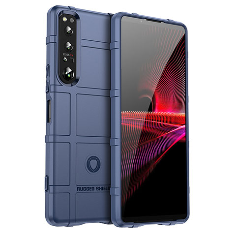 Silikon Hülle Handyhülle Ultra Dünn Flexible Schutzhülle 360 Grad Ganzkörper Tasche J01S für Sony Xperia 1 IV SO-51C Blau