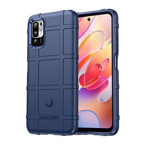 Silikon Hülle Handyhülle Ultra Dünn Flexible Schutzhülle 360 Grad Ganzkörper Tasche J01S für Xiaomi POCO M3 Pro 5G Blau