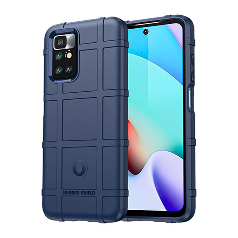 Silikon Hülle Handyhülle Ultra Dünn Flexible Schutzhülle 360 Grad Ganzkörper Tasche J01S für Xiaomi Redmi Note 11 4G (2021) Blau