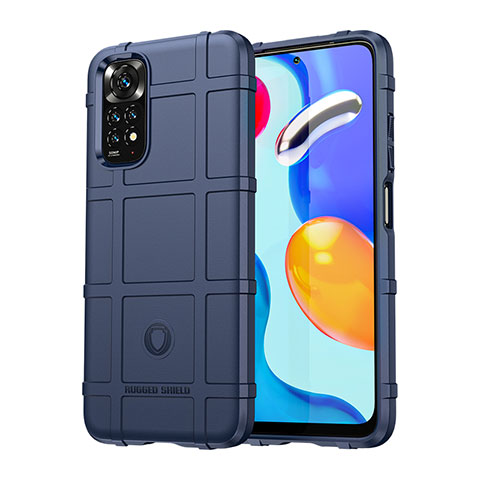 Silikon Hülle Handyhülle Ultra Dünn Flexible Schutzhülle 360 Grad Ganzkörper Tasche J01S für Xiaomi Redmi Note 11 4G (2022) Blau