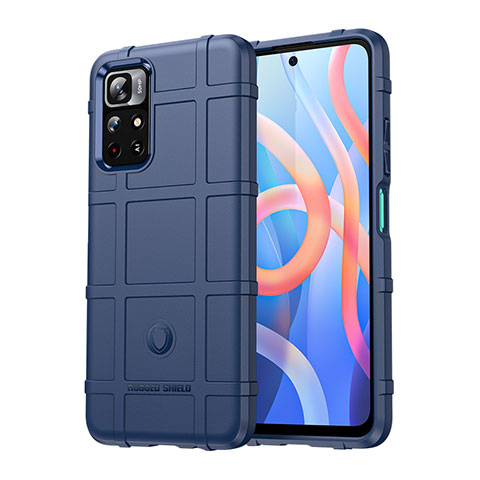 Silikon Hülle Handyhülle Ultra Dünn Flexible Schutzhülle 360 Grad Ganzkörper Tasche J01S für Xiaomi Redmi Note 11 5G Blau