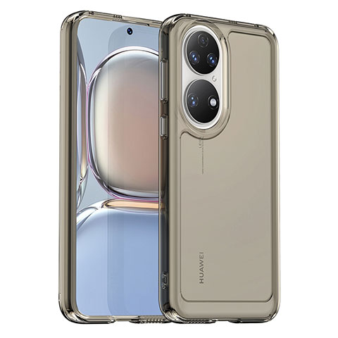 Silikon Hülle Handyhülle Ultra Dünn Flexible Schutzhülle 360 Grad Ganzkörper Tasche J02S für Huawei P50 Pro Grau