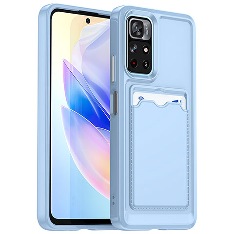 Silikon Hülle Handyhülle Ultra Dünn Flexible Schutzhülle 360 Grad Ganzkörper Tasche J02S für Xiaomi Poco M4 Pro 5G Blau