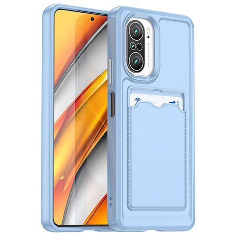 Silikon Hülle Handyhülle Ultra Dünn Flexible Schutzhülle 360 Grad Ganzkörper Tasche J02S für Xiaomi Redmi K40 Pro 5G Blau