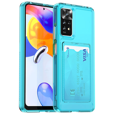 Silikon Hülle Handyhülle Ultra Dünn Flexible Schutzhülle 360 Grad Ganzkörper Tasche J02S für Xiaomi Redmi Note 11 Pro+ Plus 5G Hellblau