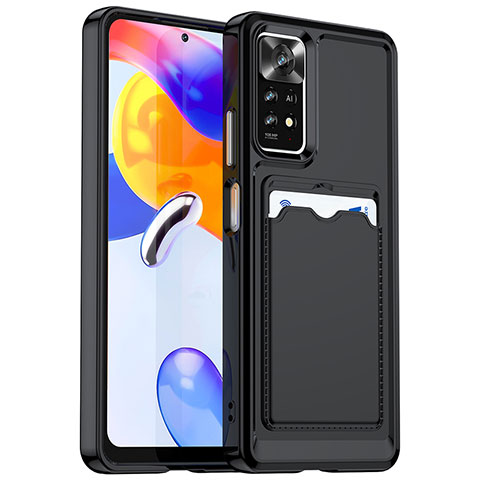 Silikon Hülle Handyhülle Ultra Dünn Flexible Schutzhülle 360 Grad Ganzkörper Tasche J02S für Xiaomi Redmi Note 11 Pro+ Plus 5G Schwarz