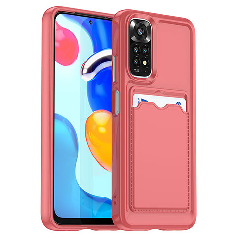 Silikon Hülle Handyhülle Ultra Dünn Flexible Schutzhülle 360 Grad Ganzkörper Tasche J02S für Xiaomi Redmi Note 11S 4G Rot