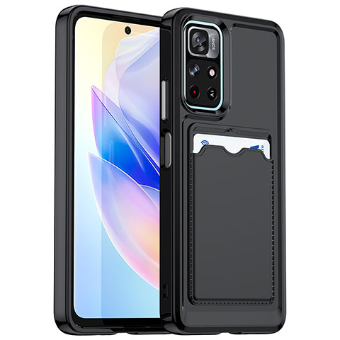 Silikon Hülle Handyhülle Ultra Dünn Flexible Schutzhülle 360 Grad Ganzkörper Tasche J02S für Xiaomi Redmi Note 11T 5G Schwarz