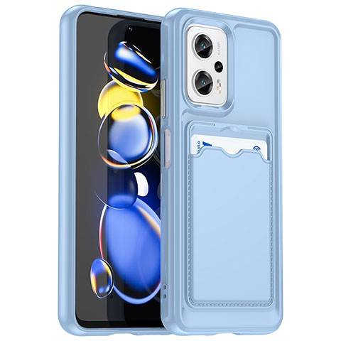 Silikon Hülle Handyhülle Ultra Dünn Flexible Schutzhülle 360 Grad Ganzkörper Tasche J02S für Xiaomi Redmi Note 11T Pro 5G Blau