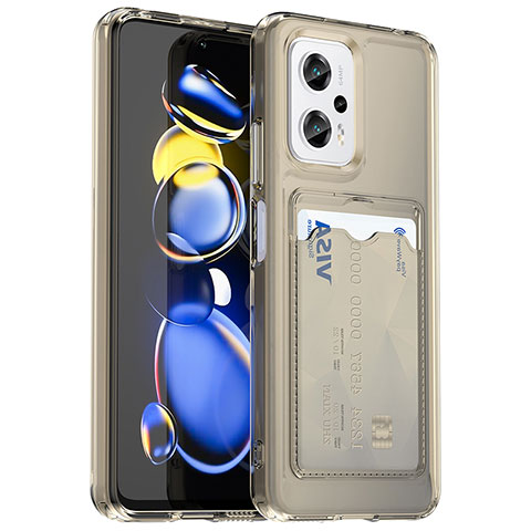 Silikon Hülle Handyhülle Ultra Dünn Flexible Schutzhülle 360 Grad Ganzkörper Tasche J02S für Xiaomi Redmi Note 11T Pro 5G Grau