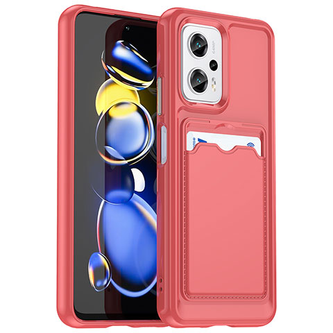 Silikon Hülle Handyhülle Ultra Dünn Flexible Schutzhülle 360 Grad Ganzkörper Tasche J02S für Xiaomi Redmi Note 12T Pro 5G Rot