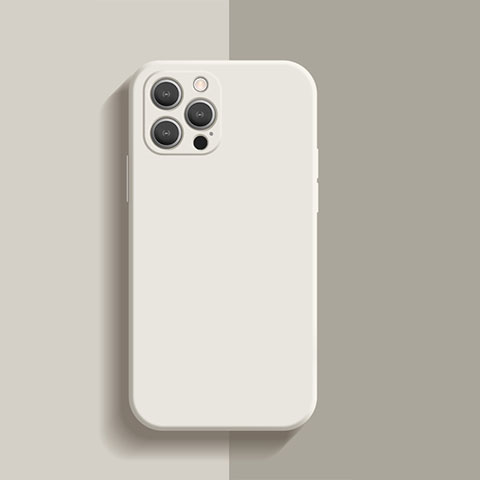 Silikon Hülle Handyhülle Ultra Dünn Flexible Schutzhülle 360 Grad Ganzkörper Tasche S01 für Apple iPhone 14 Pro Max Weiß