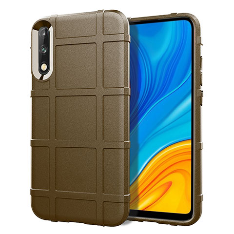 Silikon Hülle Handyhülle Ultra Dünn Flexible Schutzhülle 360 Grad Ganzkörper Tasche S01 für Huawei Enjoy 10 Braun