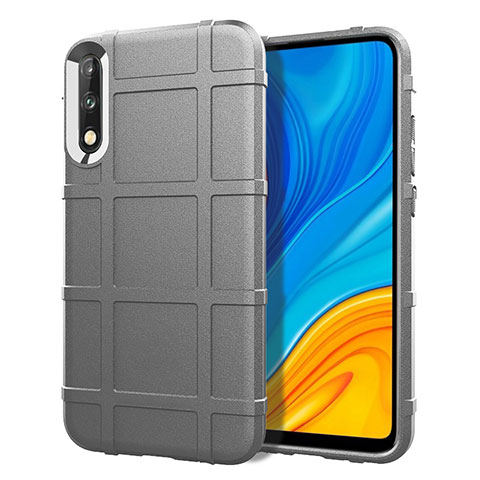 Silikon Hülle Handyhülle Ultra Dünn Flexible Schutzhülle 360 Grad Ganzkörper Tasche S01 für Huawei Enjoy 10 Silber