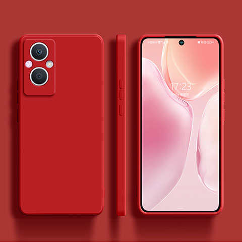 Silikon Hülle Handyhülle Ultra Dünn Flexible Schutzhülle 360 Grad Ganzkörper Tasche S01 für Oppo A96 5G Rot