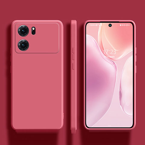 Silikon Hülle Handyhülle Ultra Dünn Flexible Schutzhülle 360 Grad Ganzkörper Tasche S01 für Oppo K10 5G Pink