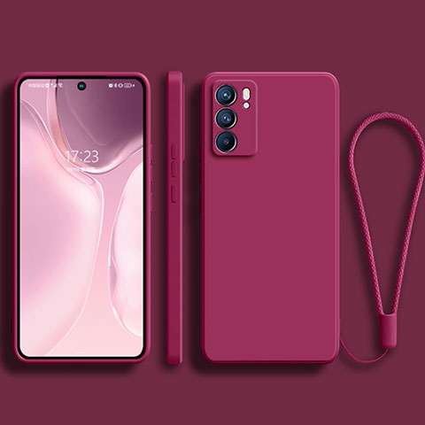 Silikon Hülle Handyhülle Ultra Dünn Flexible Schutzhülle 360 Grad Ganzkörper Tasche S01 für Oppo Reno6 5G Pink