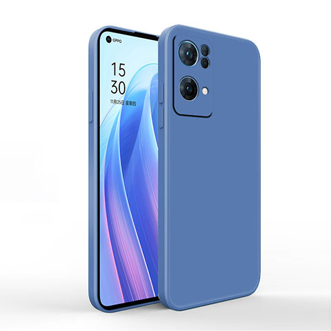 Silikon Hülle Handyhülle Ultra Dünn Flexible Schutzhülle 360 Grad Ganzkörper Tasche S01 für Oppo Reno7 Pro 5G Blau