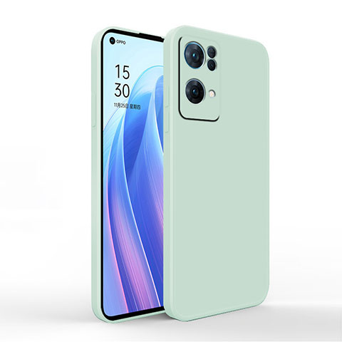 Silikon Hülle Handyhülle Ultra Dünn Flexible Schutzhülle 360 Grad Ganzkörper Tasche S01 für Oppo Reno7 Pro 5G Minzgrün