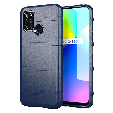 Silikon Hülle Handyhülle Ultra Dünn Flexible Schutzhülle 360 Grad Ganzkörper Tasche S01 für Realme C17 Blau