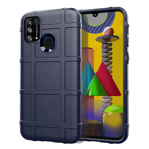 Silikon Hülle Handyhülle Ultra Dünn Flexible Schutzhülle 360 Grad Ganzkörper Tasche S01 für Samsung Galaxy M31 Prime Edition Blau