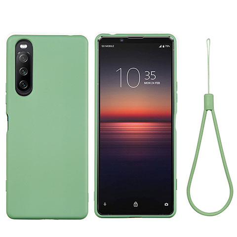 Silikon Hülle Handyhülle Ultra Dünn Flexible Schutzhülle 360 Grad Ganzkörper Tasche S01 für Sony Xperia 10 III SO-52B Grün