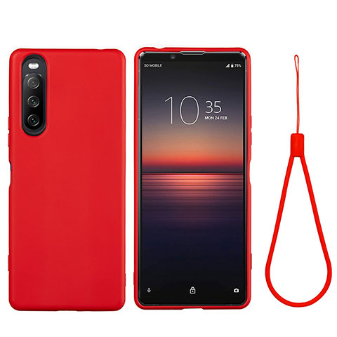 Silikon Hülle Handyhülle Ultra Dünn Flexible Schutzhülle 360 Grad Ganzkörper Tasche S01 für Sony Xperia 10 IV SO-52C Rot