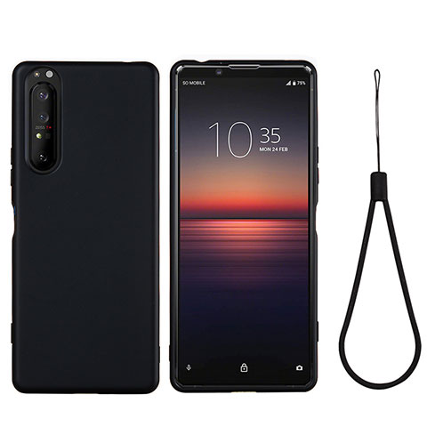 Silikon Hülle Handyhülle Ultra Dünn Flexible Schutzhülle 360 Grad Ganzkörper Tasche S01 für Sony Xperia 5 II Schwarz