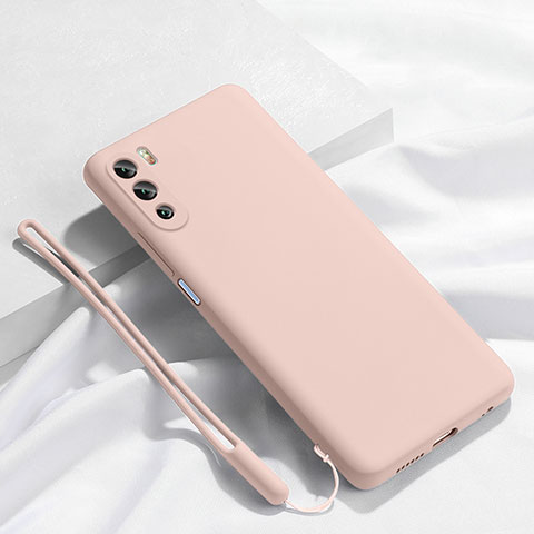 Silikon Hülle Handyhülle Ultra Dünn Flexible Schutzhülle 360 Grad Ganzkörper Tasche S02 für Huawei Mate 40 Lite 5G Rosa