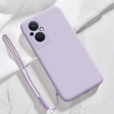 Silikon Hülle Handyhülle Ultra Dünn Flexible Schutzhülle 360 Grad Ganzkörper Tasche S02 für Oppo F21s Pro 5G Helles Lila