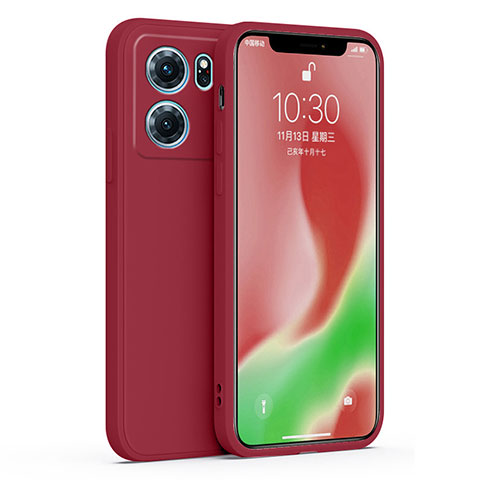 Silikon Hülle Handyhülle Ultra Dünn Flexible Schutzhülle 360 Grad Ganzkörper Tasche S02 für Oppo K10 5G Rot