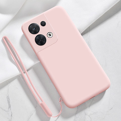 Silikon Hülle Handyhülle Ultra Dünn Flexible Schutzhülle 360 Grad Ganzkörper Tasche S02 für Oppo Reno8 5G Rosa