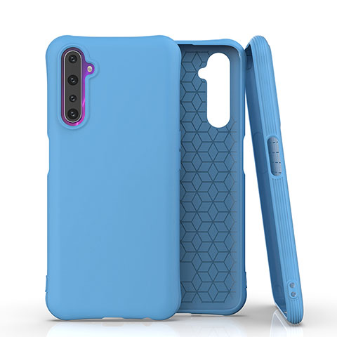 Silikon Hülle Handyhülle Ultra Dünn Flexible Schutzhülle 360 Grad Ganzkörper Tasche S02 für Realme 6 Pro Hellblau