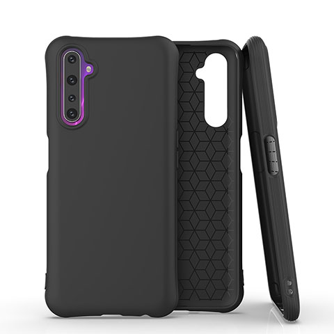 Silikon Hülle Handyhülle Ultra Dünn Flexible Schutzhülle 360 Grad Ganzkörper Tasche S02 für Realme 6 Pro Schwarz