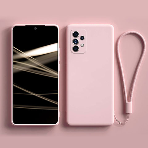 Silikon Hülle Handyhülle Ultra Dünn Flexible Schutzhülle 360 Grad Ganzkörper Tasche S02 für Samsung Galaxy A72 4G Rosa