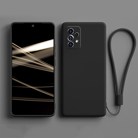 Silikon Hülle Handyhülle Ultra Dünn Flexible Schutzhülle 360 Grad Ganzkörper Tasche S02 für Samsung Galaxy A72 5G Schwarz
