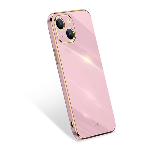 Silikon Hülle Handyhülle Ultra Dünn Flexible Schutzhülle 360 Grad Ganzkörper Tasche S03 für Apple iPhone 13 Mini Rosegold