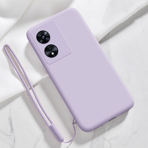 Silikon Hülle Handyhülle Ultra Dünn Flexible Schutzhülle 360 Grad Ganzkörper Tasche S03 für Oppo A1 Pro 5G Helles Lila