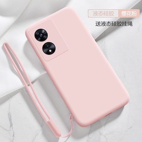 Silikon Hülle Handyhülle Ultra Dünn Flexible Schutzhülle 360 Grad Ganzkörper Tasche S03 für Oppo A1 Pro 5G Rosa