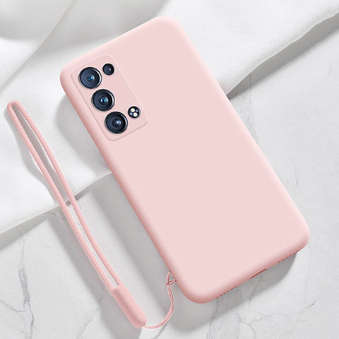 Silikon Hülle Handyhülle Ultra Dünn Flexible Schutzhülle 360 Grad Ganzkörper Tasche S03 für Oppo Reno6 Pro 5G Rosa