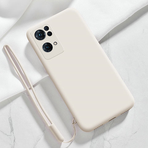 Silikon Hülle Handyhülle Ultra Dünn Flexible Schutzhülle 360 Grad Ganzkörper Tasche S03 für Oppo Reno7 Pro 5G Weiß