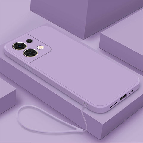 Silikon Hülle Handyhülle Ultra Dünn Flexible Schutzhülle 360 Grad Ganzkörper Tasche S03 für Oppo Reno8 Pro 5G Helles Lila