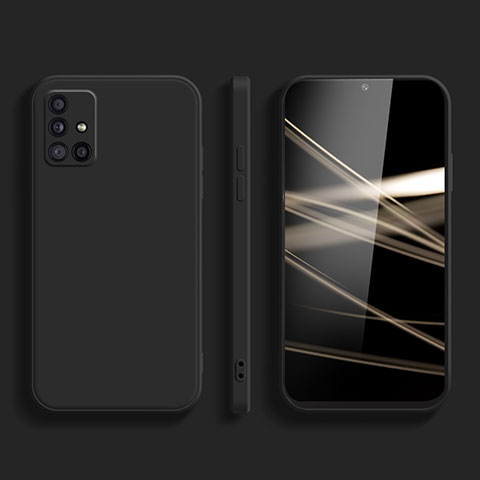 Silikon Hülle Handyhülle Ultra Dünn Flexible Schutzhülle 360 Grad Ganzkörper Tasche S03 für Samsung Galaxy M31s Schwarz