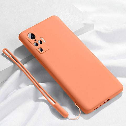 Silikon Hülle Handyhülle Ultra Dünn Flexible Schutzhülle 360 Grad Ganzkörper Tasche S03 für Vivo X50 Pro 5G Orange