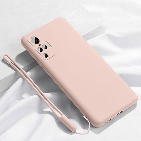 Silikon Hülle Handyhülle Ultra Dünn Flexible Schutzhülle 360 Grad Ganzkörper Tasche S03 für Vivo X50 Pro 5G Rosa