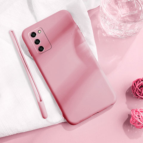 Silikon Hülle Handyhülle Ultra Dünn Flexible Schutzhülle 360 Grad Ganzkörper Tasche S04 für Oppo A55 5G Rosa